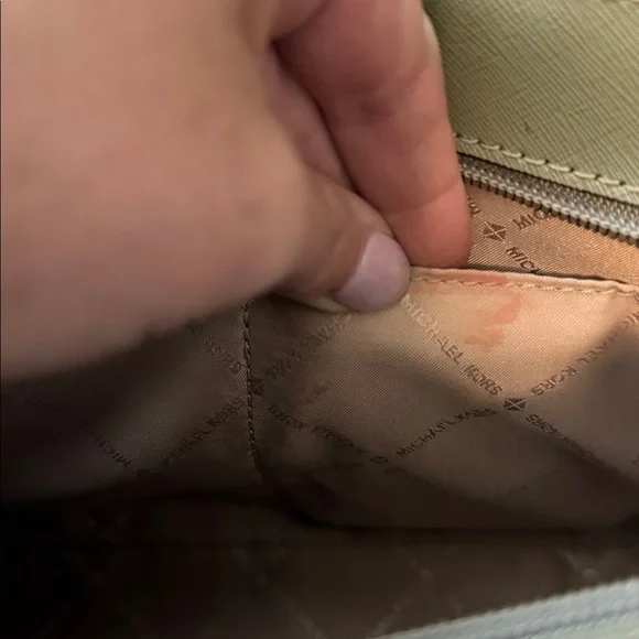 Michael Kors Rayne Saffiano Leather Satchel Olive Green - Picture 9 of 10